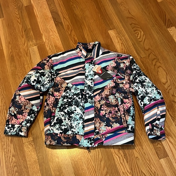 Free People Movement Bunny Slope Puffer Jacket Black Diamond Print Sz Small NWT - Picture 6 of 17